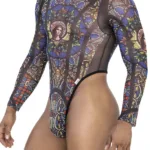 99814 Stained Glass Bodysuit Color Black-Print Size L/XL - Image 9