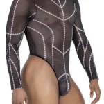 99816 Mesh Bodysuit Color Black Size L/XL - Image 3