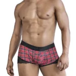 99821 Back to School Trunks Color Red Plaid Size L/XL