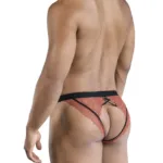 Alternative view of 99853 Lace Jockstrap Color Black-Terracotta Size L/XL
