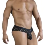 99855 Polka Mesh Briefs Color Black Size S/M - Image 3