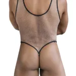 Alternative view of 99858 Fishnet Bodysuit Color Beige-Black Size L