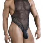 99864 Lace-Mesh Bodysuit Color Black Size L/XL - Image 3