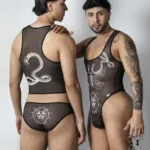 99869 Egyptian Bodysuit Color Black-White Size L/XL