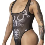 99869 Egyptian Bodysuit Color Black-White Size L/XL - Image 4