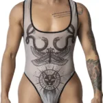 Alternative view of 99869 Egyptian Bodysuit Color Nude-Black Size L/XL