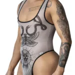 99869 Egyptian Bodysuit Color Nude-Black Size L/XL - Image 4