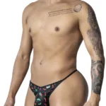 99875 Chili pepper Thongs Color Black Print Size S/M - Image 5