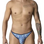 99875 Water prints Thongs Color Blue-White Size 1-2XL