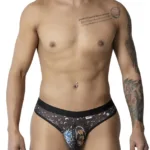 99885 Sun Moon Thongs Color Black-White Size 1-2XL
