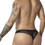 Alternative view of 99894 Geometric Mesh Briefs Color Black Size 1-2XL