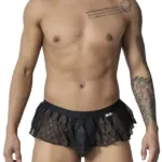 99901 Geometric Mesh Thongs Color Black Size L/XL