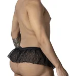Alternative view of 99901 Geometric Mesh Thongs Color Black Size L/XL
