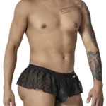 99901 Geometric Mesh Thongs Color Black Size L/XL - Image 3