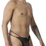 99903 Geometric Mesh Thongs Color Black Size S/M - Image 3