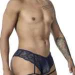 99905 Garter Lace Briefs Color Navy Size L - Image 5