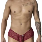 99907 Lace Trunks Color Burgundy Size L