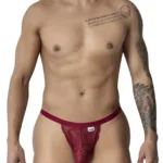 99915 Lace Thongs Color Burgundy Size S/M