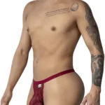 99915 Lace Thongs Color Burgundy Size S/M - Image 3