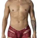 99916 Lace Trunks Color Burgundy Size L