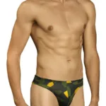 1303-PRN Camosaic Thong Color Green Size L