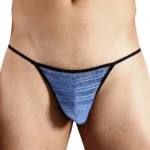 1306-BLU Mesh G-String Thong Color Blue Size L