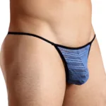 1306-BLU Mesh G-String Thong Color Blue Size M - Image 3