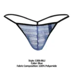 1306-BLU Mesh G-String Thong Color Blue Size M - Image 11