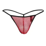 1306-RED Mesh G-String Thong Color Red Size M - Image 4