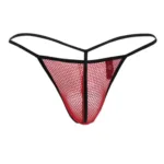1306-RED Mesh G-String Thong Color Red Size M - Image 6