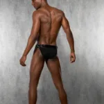 1313-BLK Ribbed Micromodal Bikini Color Black Size L - Image 4