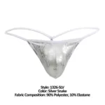 1326-SLV Flashy G-String Color Silver Snake Size L - Image 7