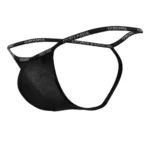 1330-BLK Ribbed Modal T-thong Color Black Size L - Image 4