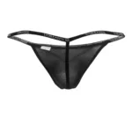 1330-BLK Ribbed Modal T-thong Color Black Size L - Image 5