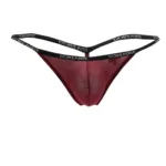 1330-BRD Ribbed Modal T-thong Color Bordeaux Size M - Image 3