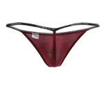 1330-BRD Ribbed Modal T-thong Color Bordeaux Size M - Image 5