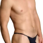 1330-NVY Ribbed Modal T-thong Color Navy Size L