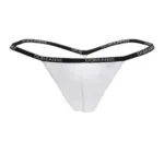 1330-WHT Ribbed Modal T-thong Color White Size M - Image 3