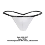 1330-WHT Ribbed Modal T-thong Color White Size M - Image 6