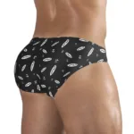 Alternative view of EW1766 X4D SW Swim Briefs Color Black-White Size L