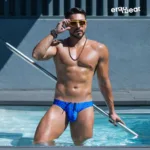 EW1767 X4D SW Swim Briefs Color Blue-Sunglasses Size M - Image 4