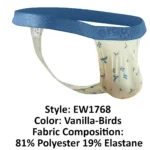 EW1768 SLK SE G-String Color Vanilla-Birds Size S - Image 9
