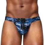 EW1824 FEEL SW Swim Bikini Color Dark Blue-Palms Size M