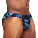 EW1824 FEEL SW Swim Bikini Color Dark Blue-Palms Size M - Image 3