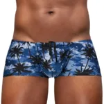 EW1825 FEEL SW Swim Trunks Color Dark Blue-Palms Size S