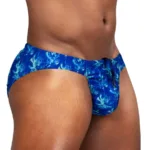 EW1826 FEEL SW Swim Bikini Color Royal Blue-Palms Size M - Image 3