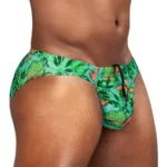 EW1828 FEEL SW Swim Bikini Color Aqua-Leaves Size L - Image 3