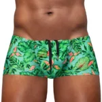 EW1829 FEEL SW Swim Trunks Color Aqua-Leaves Size M