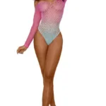 Ombre Net Bodystocking - Os - Tropical Sky