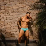 2387 Travel Swim Briefs Color Turquoise Size 2XL - Image 4